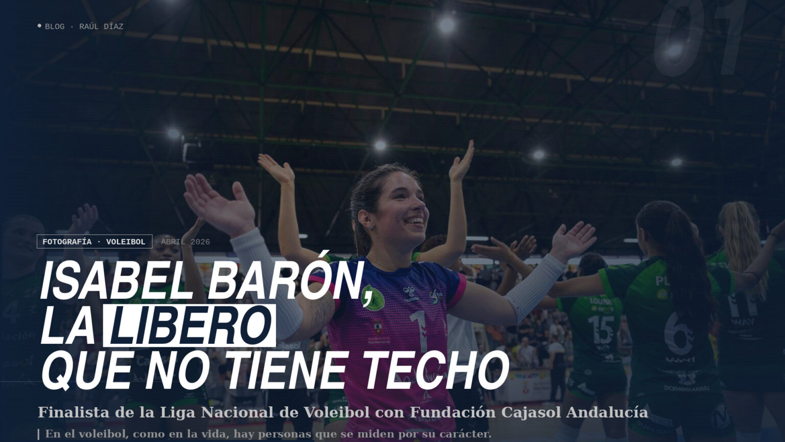 Isabel Barón durante una final de la Liga Nacional de Voleibol