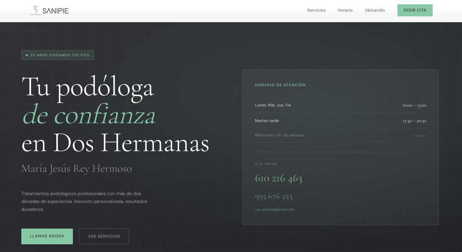 Proyecto Sanipie &mdash; Cl&iacute;nica podol&oacute;gica